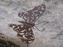 Papillon en metal a planter